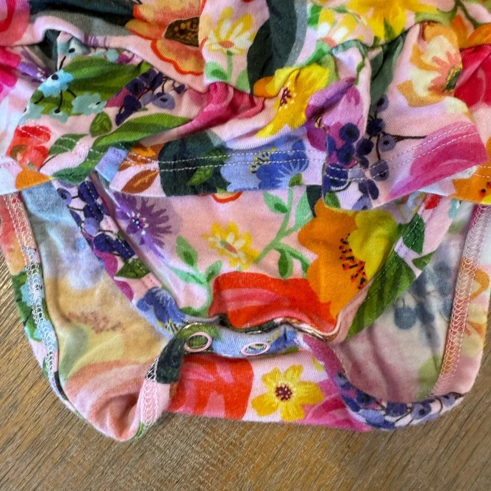 Posh Peanut Floral Ruffled Bodysuit Dress